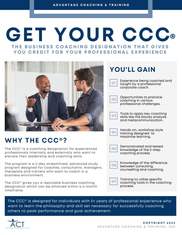 Information on a Corporate Coaching Designation